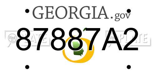 87887A2 Georgia License Plate