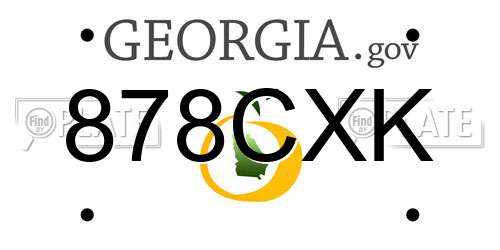 878CXK Georgia License Plate