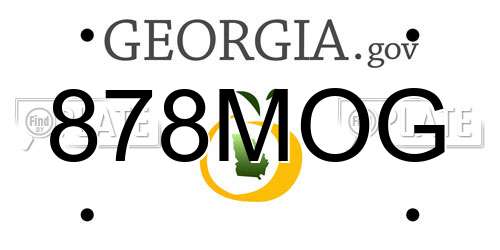 878MOG Georgia License Plate