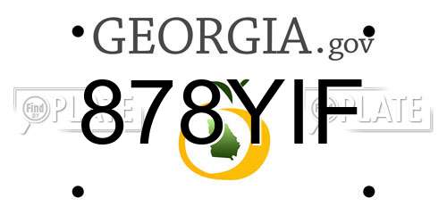 878YIF Georgia License Plate