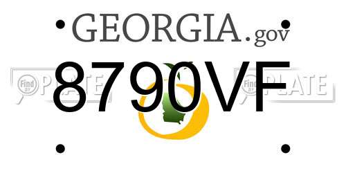8790VF Georgia License Plate