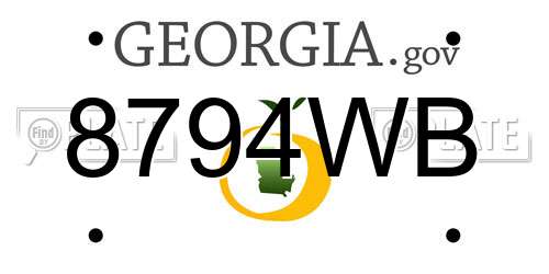8794WB Georgia License Plate