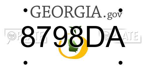 8798DA Georgia License Plate