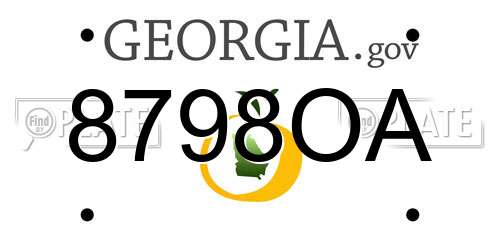 8798OA Georgia License Plate