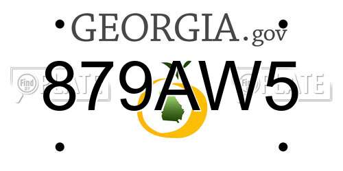 879AW5 Georgia License Plate