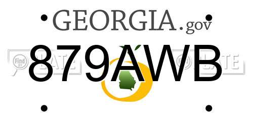 879AWB Georgia License Plate