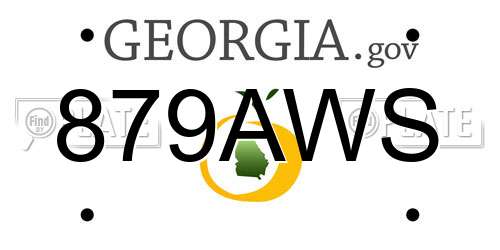 879AWS Georgia License Plate