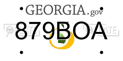 879BOA Georgia License Plate