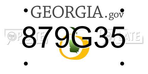 879G35 Georgia License Plate