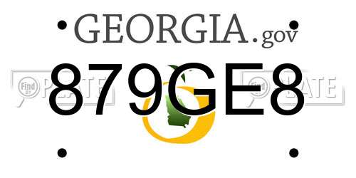 879GE8 Georgia License Plate