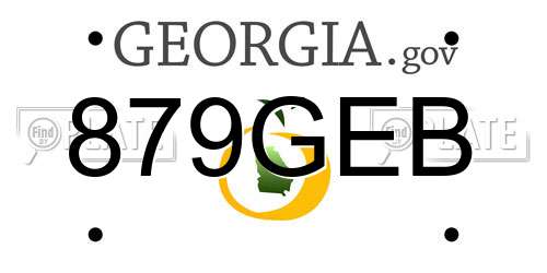879GEB Georgia License Plate
