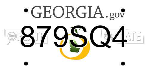 879SQ4 Georgia License Plate