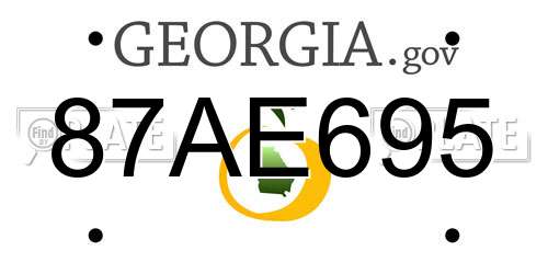 87AE695 Georgia License Plate