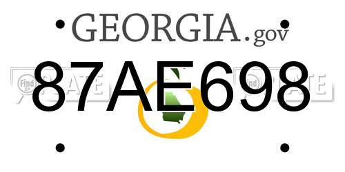 87AE698 Georgia License Plate