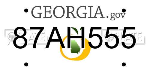 87AH555 Georgia License Plate