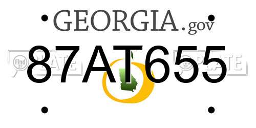 87AT655 Georgia License Plate