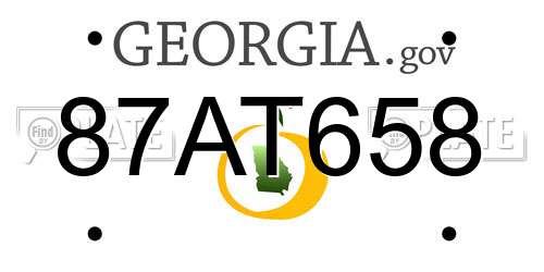 87AT658 Georgia License Plate