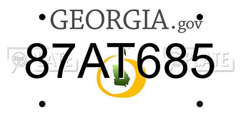 87AT685 Georgia License Plate