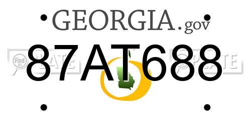 87AT688 Georgia License Plate