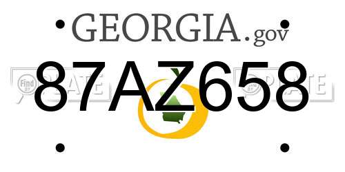 87AZ658 Georgia License Plate