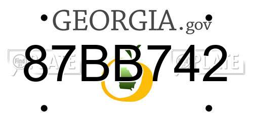 87BB742 Georgia License Plate