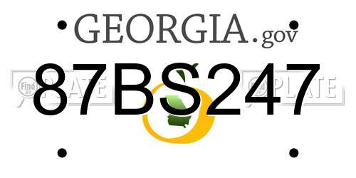 87BS247 Georgia License Plate