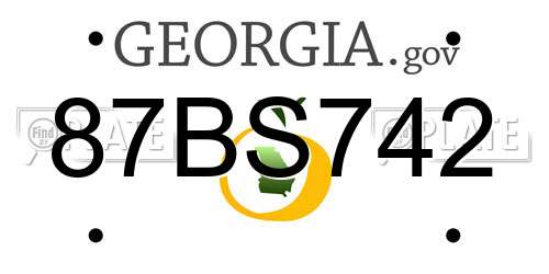 87BS742 Georgia License Plate