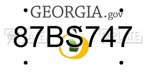 87BS747 Georgia License Plate