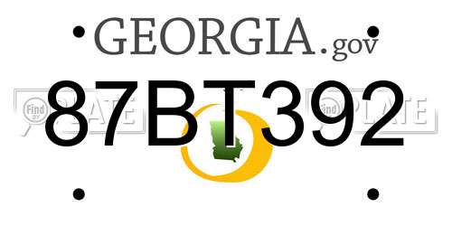87BT392 Georgia License Plate