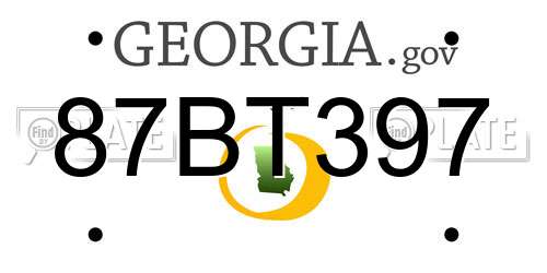 87BT397 Georgia License Plate