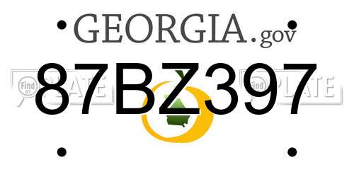 87BZ397 Georgia License Plate
