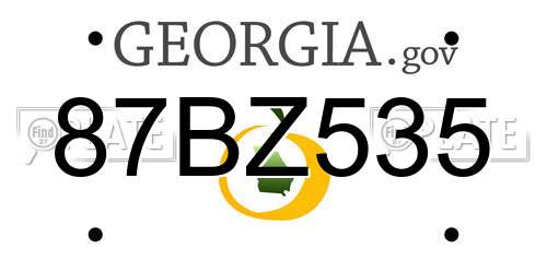 87BZ535 Georgia License Plate
