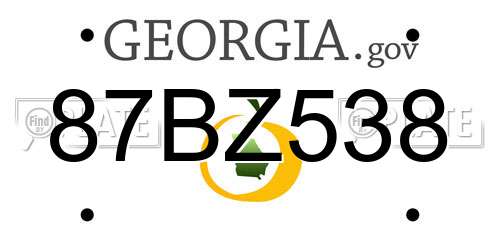 87BZ538 Georgia License Plate