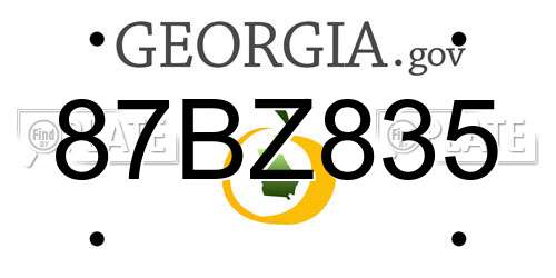 87BZ835 Georgia License Plate