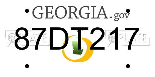 87DT217 Georgia License Plate