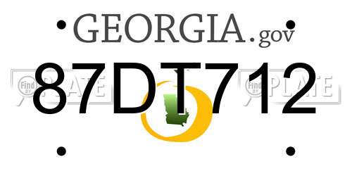 87DT712 Georgia License Plate