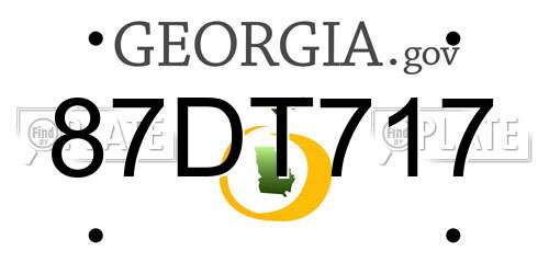 87DT717 Georgia License Plate