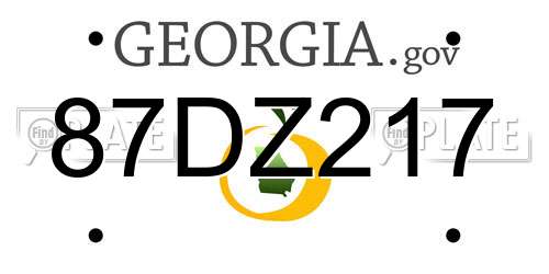 87DZ217 Georgia License Plate