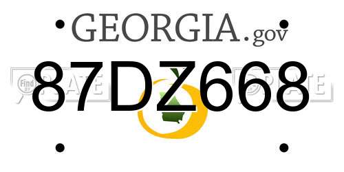 87DZ668 Georgia License Plate