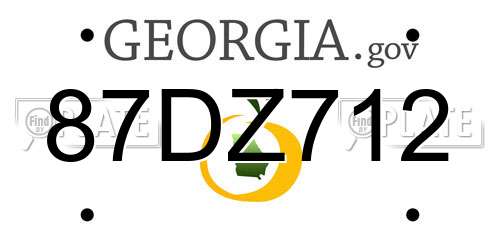 87DZ712 Georgia License Plate