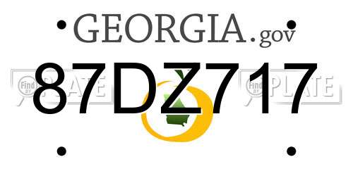 87DZ717 Georgia License Plate