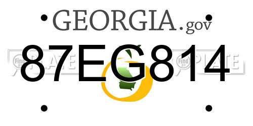 87EG814 Georgia License Plate