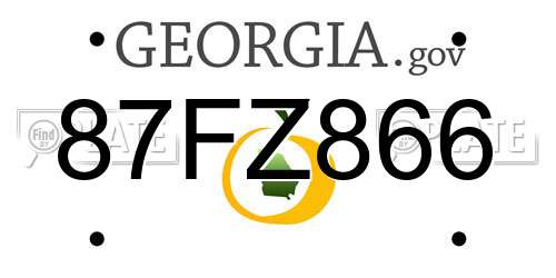 87FZ866 Georgia License Plate