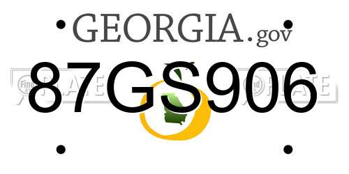 87GS906 Georgia License Plate