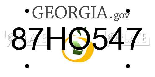 87HO547 Georgia License Plate
