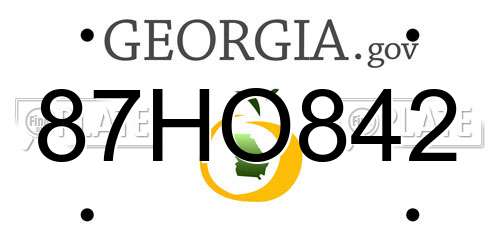 87HO842 Georgia License Plate