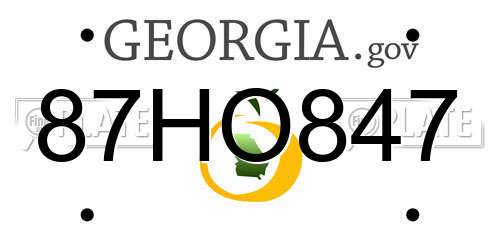 87HO847 Georgia License Plate