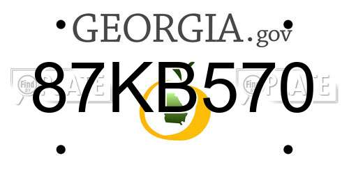 87KB570 Georgia License Plate