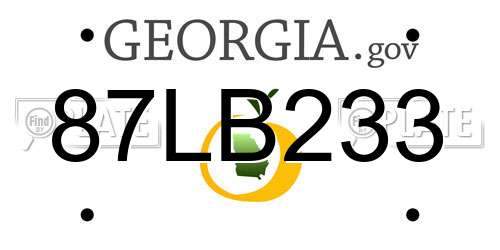 87LB233 Georgia License Plate