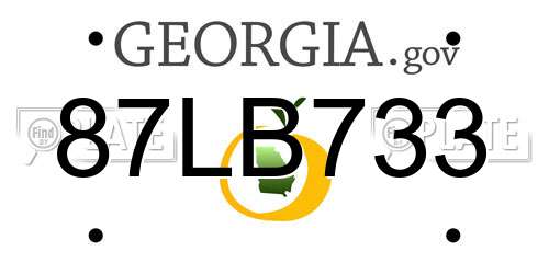 87LB733 Georgia License Plate